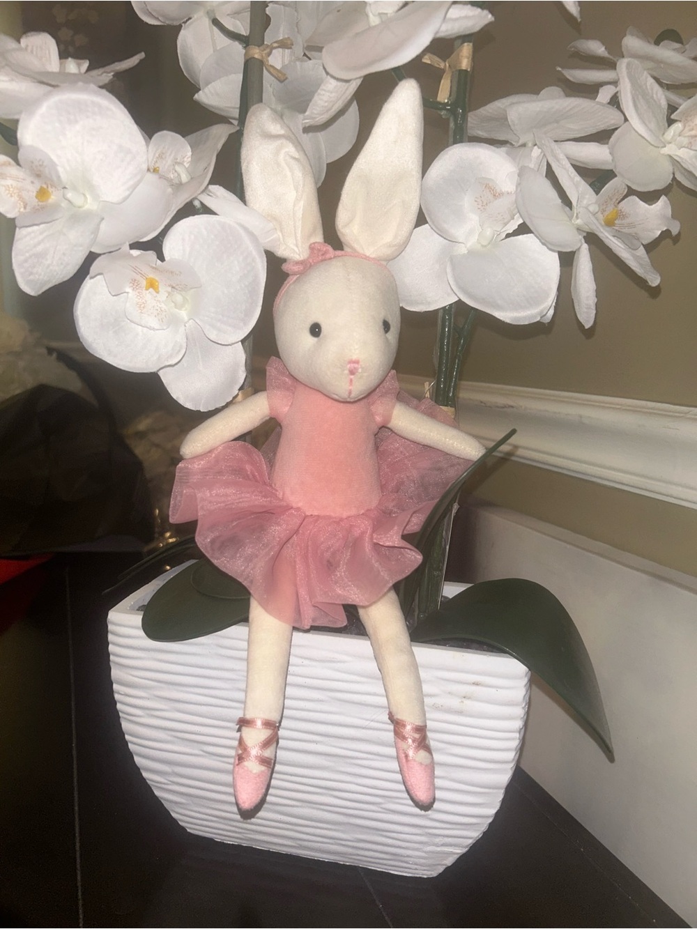 Jellycat Pirouette Bunny Plush Bunny Ballerina Doll in Pink Tulle via Dress